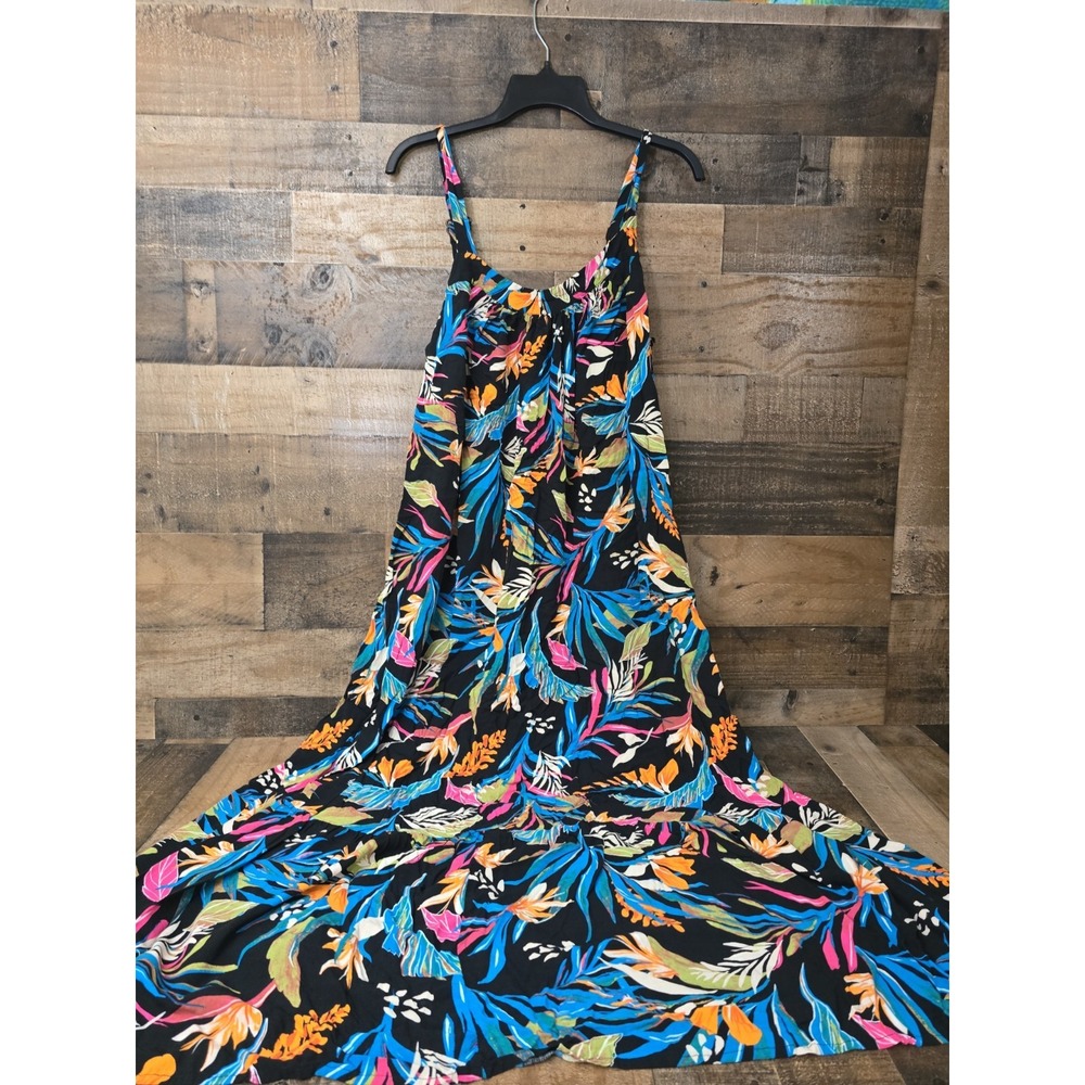 Women's Plus Size Floral Tiered Maxi Dress Muu Muu Tropical Vacation Beach 14W